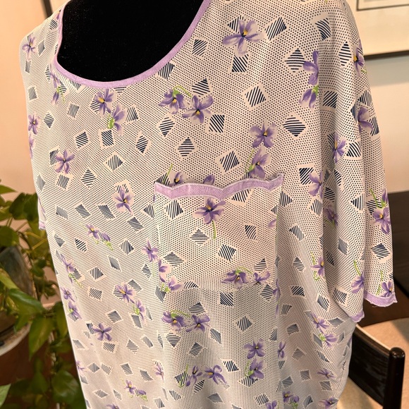 Dior Vintage Purple Floral Top - Picture 2 of 7